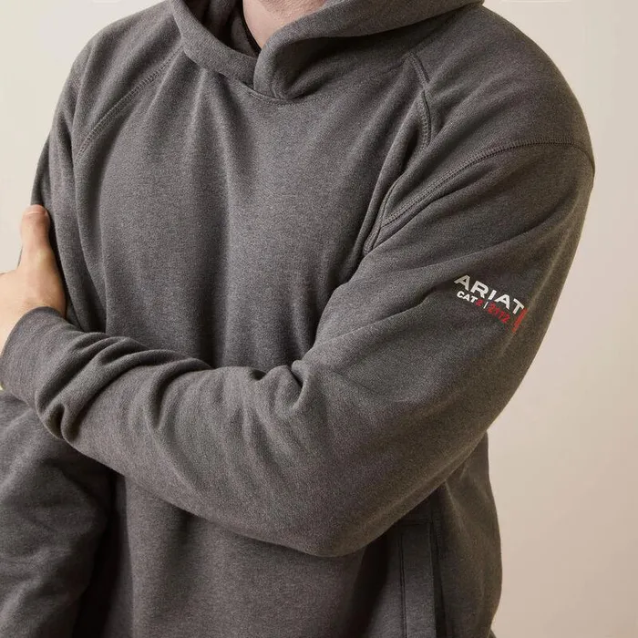 Men Workwear Ariat FR Rev Pullover Hoodie Charcoal Heather Men Workwear Ariat FR Rev Pullover Hoodie Charcoal Heather