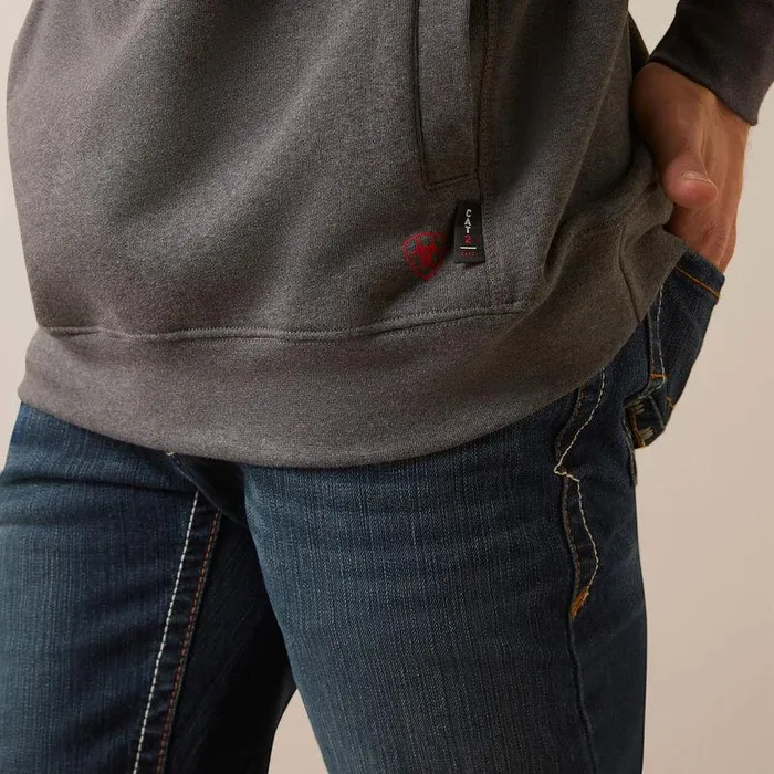 Men Workwear Ariat FR Rev Pullover Hoodie Charcoal Heather Men Workwear Ariat FR Rev Pullover Hoodie Charcoal Heather