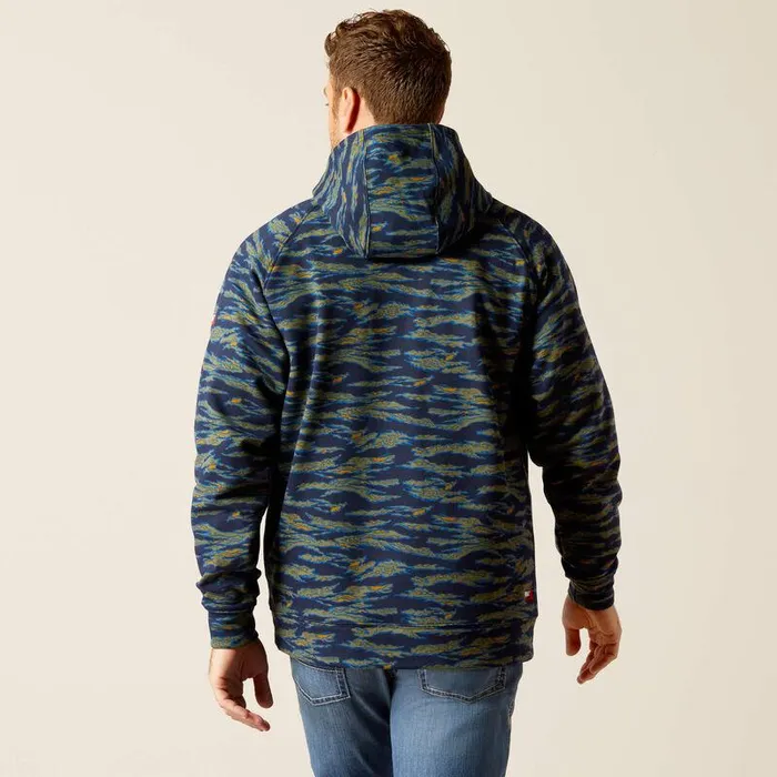 Men Workwear Ariat FR Smoke Hoodie Baritone Blue Camo Men Workwear Ariat FR Smoke Hoodie Baritone Blue Camo