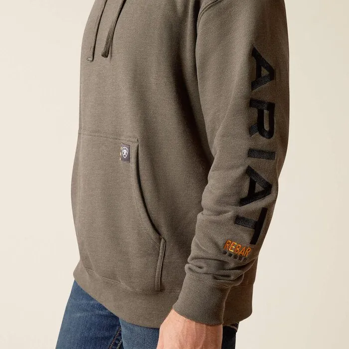 Men Workwear Ariat Rebar Graphic Hoodie Beluga Heatherblack Men Workwear Ariat Rebar Graphic Hoodie Beluga Heatherblack