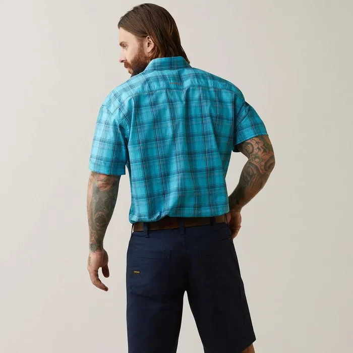 Men Workwear Ariat Rebar Made Tough DuraStretch Work Shirt Bachelor Button Plaid Men Workwear Ariat Rebar Made Tough DuraStretch Work Shirt Bachelor Button Plaid