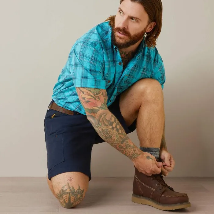 Men Workwear Ariat Rebar Made Tough DuraStretch Work Shirt Bachelor Button Plaid Men Workwear Ariat Rebar Made Tough DuraStretch Work Shirt Bachelor Button Plaid