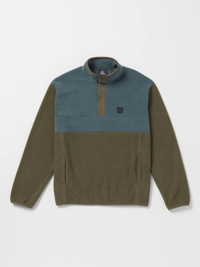 Mens Hoodies and Sweatshirts Volcom Error92 Mock Neck Pullover Sweatshirt 8211 Bison