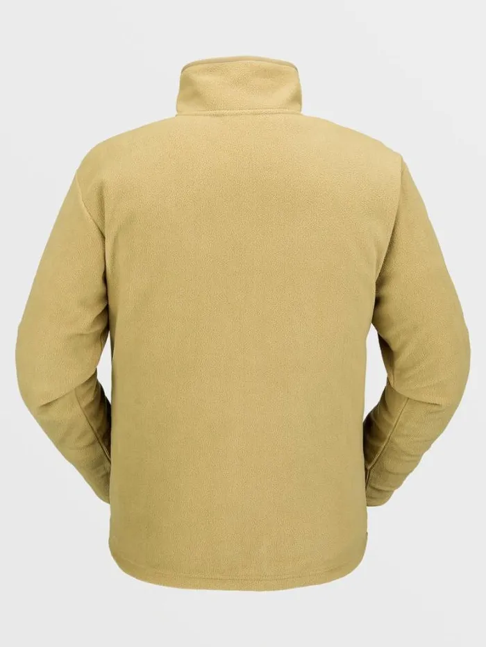 Mens Hoodies and Sweatshirts Volcom Polar Fleece Mock 12 Zip Pullover 8211 Dark Khaki