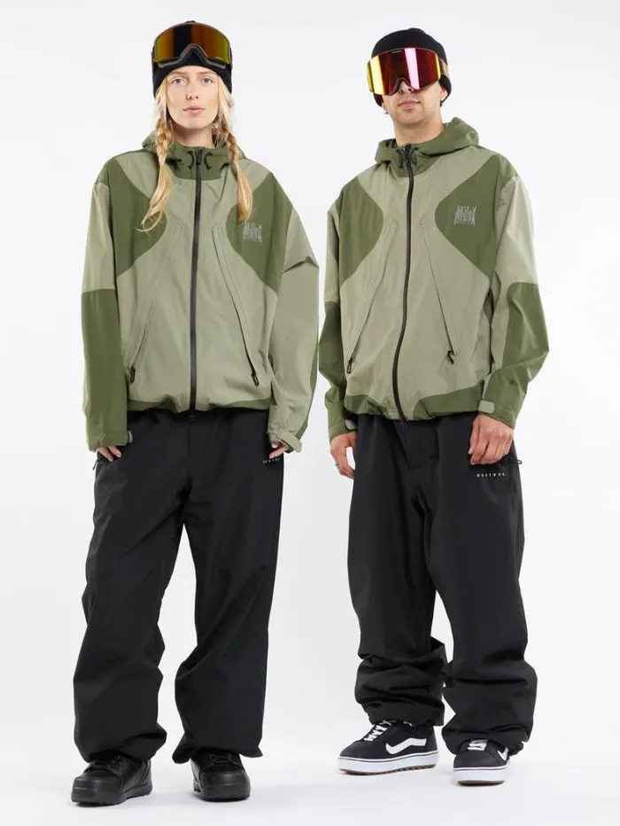 Mens Jackets Volcom Feeltoogood GoreTex Jacket 8211 Light Military