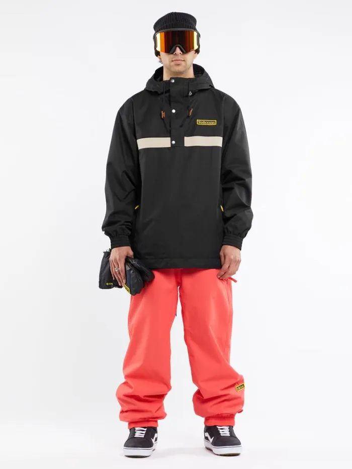 Mens Jackets Volcom Longo Pullover Jacket 8211 Black