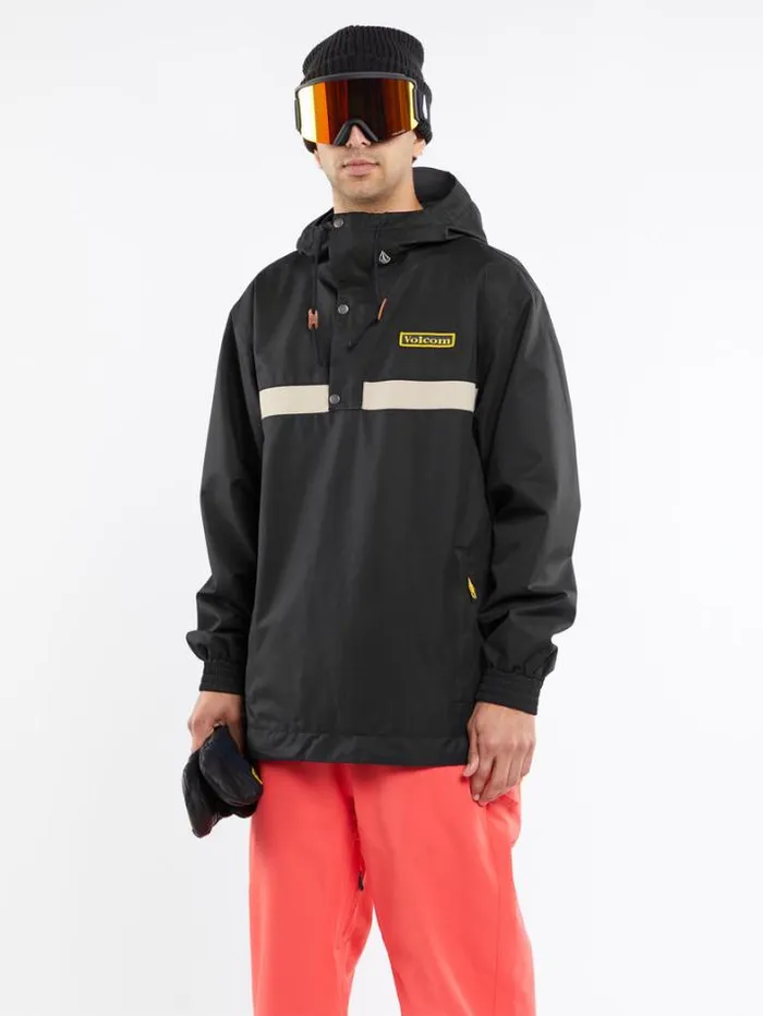 Mens Jackets Volcom Longo Pullover Jacket 8211 Black