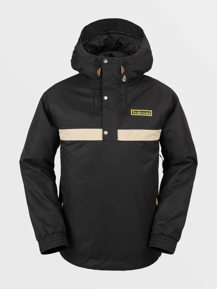 Mens Jackets Volcom Longo Pullover Jacket 8211 Black