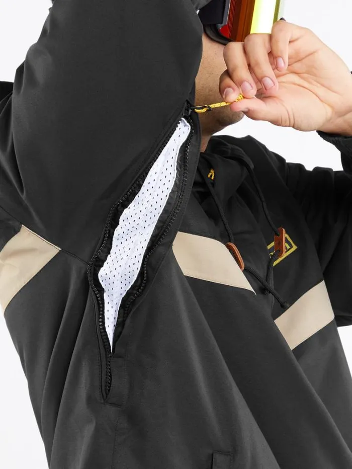Mens Jackets Volcom Longo Pullover Jacket 8211 Black