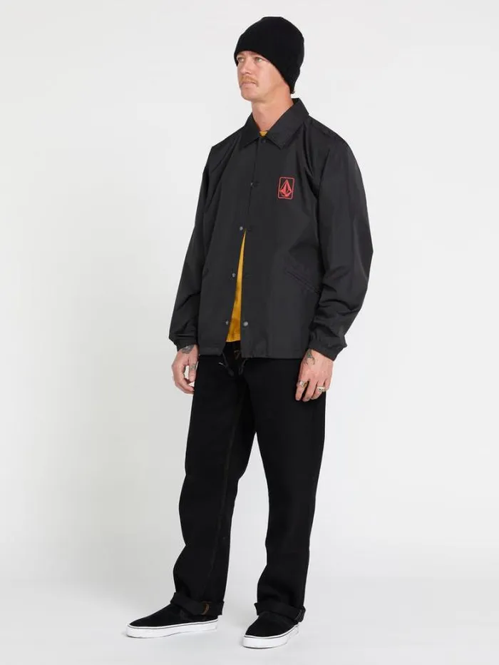 Mens Jackets Volcom Skate Vitals Coaches Jacket 8211 Black Red