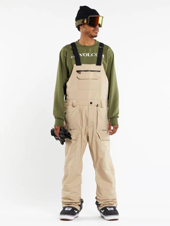 Mens Pants Volcom Rain GoreTex Bib Overalls 8211 Khakiest