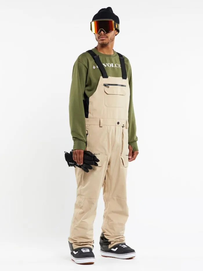 Mens Pants Volcom Rain GoreTex Bib Overalls 8211 Khakiest