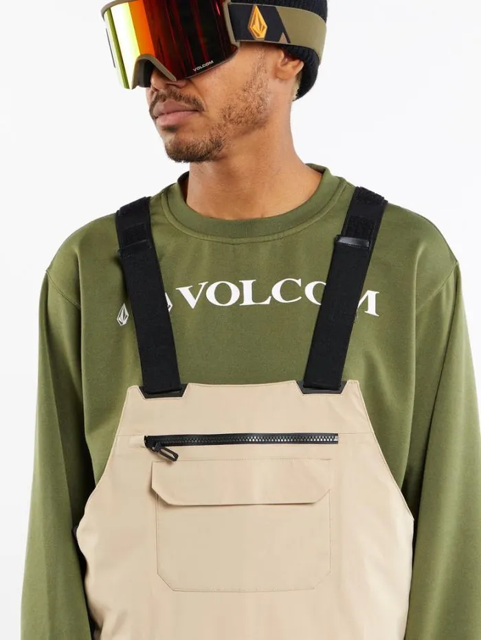 Mens Pants Volcom Rain GoreTex Bib Overalls 8211 Khakiest