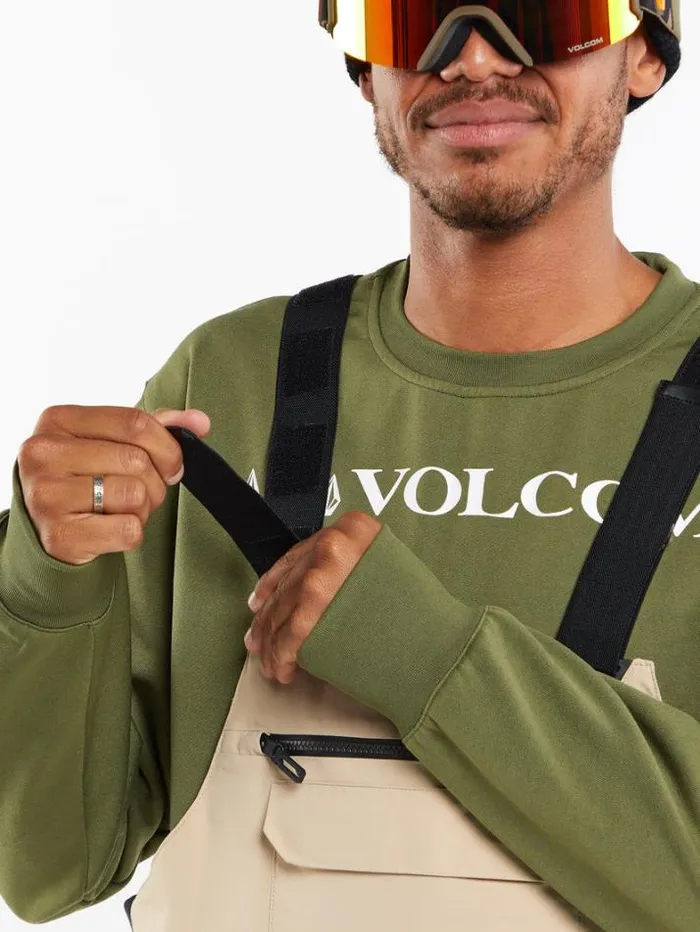 Mens Pants Volcom Rain GoreTex Bib Overalls 8211 Khakiest