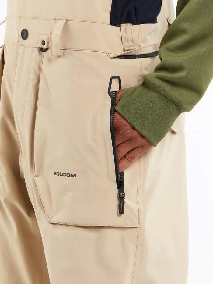 Mens Pants Volcom Rain GoreTex Bib Overalls 8211 Khakiest