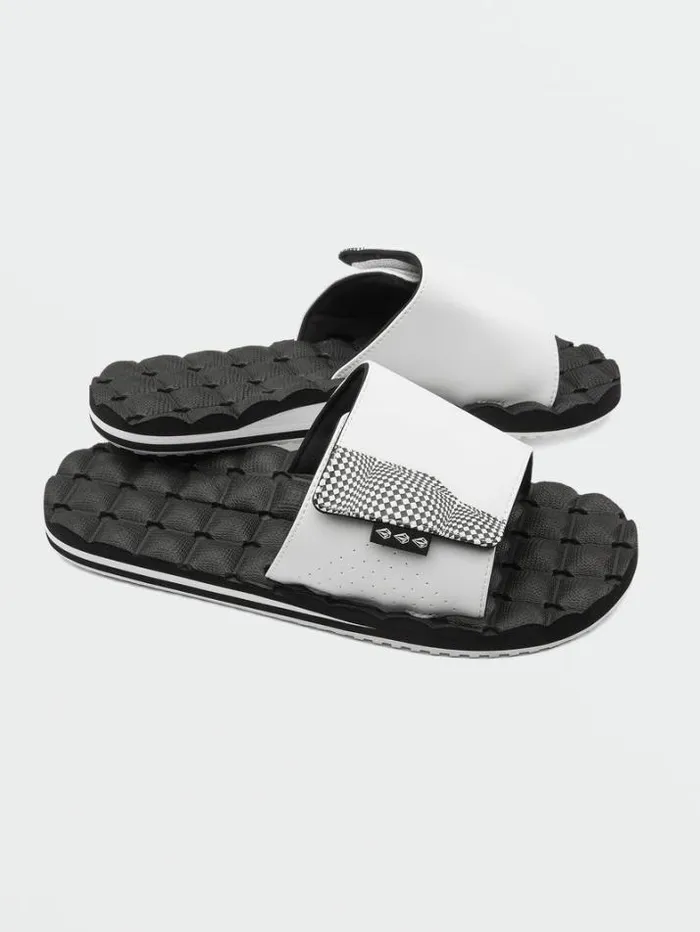 Mens Sandals Volcom Recliner Slide Sandals 8211 White