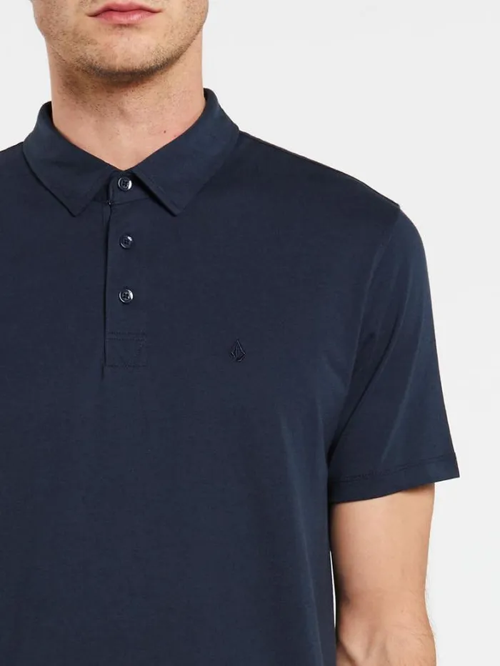 Mens Shirts and Flannels Volcom Wowzer Polo Short Sleeve 8211 Navy