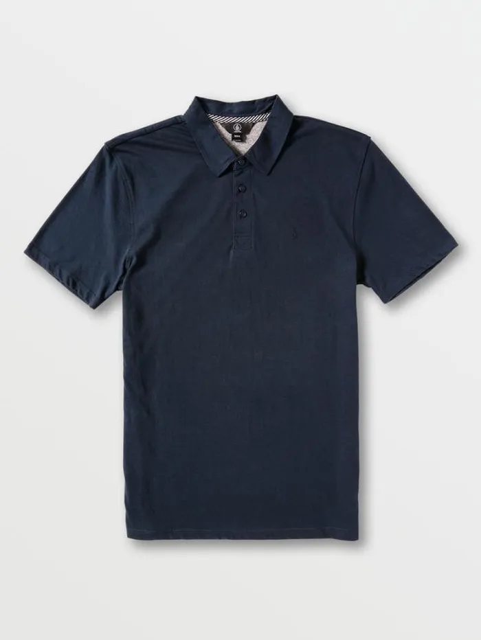 Mens Shirts and Flannels Volcom Wowzer Polo Short Sleeve 8211 Navy