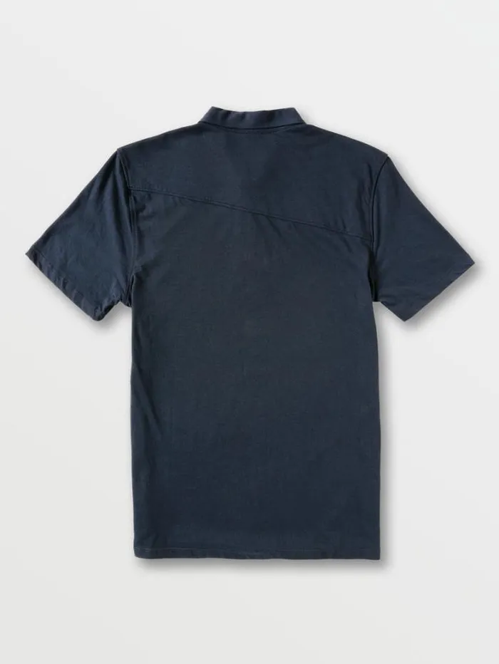 Mens Shirts and Flannels Volcom Wowzer Polo Short Sleeve 8211 Navy
