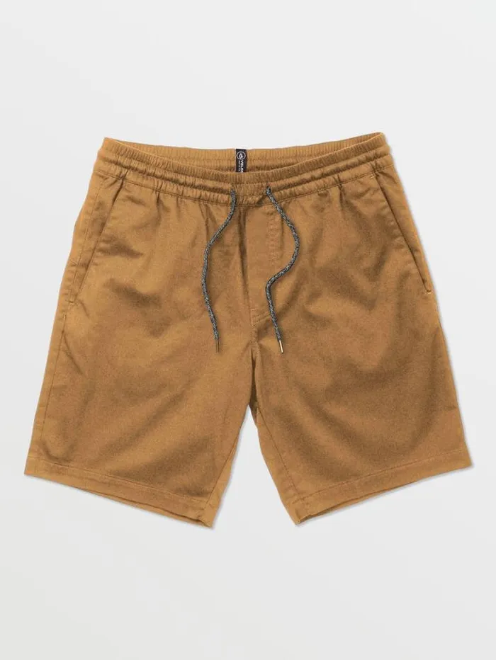 Mens Shorts Volcom Frickin Elastic Waist Shorts 8211 Dark Khaki