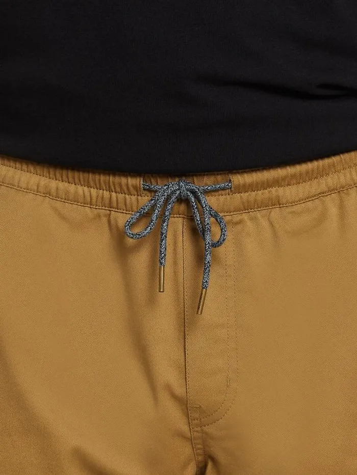 Mens Shorts Volcom Frickin Elastic Waist Shorts 8211 Dark Khaki