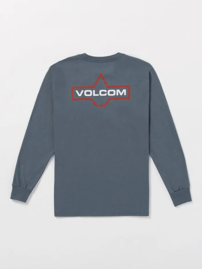 Mens TShirts and Tanks Volcom Branding Iron Long Sleeve Tee 8211 Dark Slate