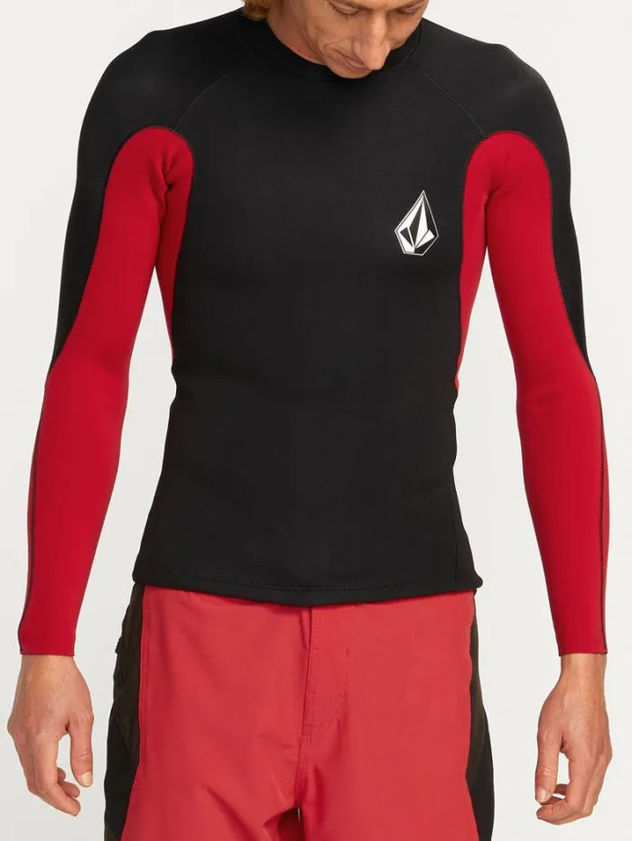 Mens Wetsuits Volcom Surf Vitals Jack Robinson 2MM UPF 50 Wetsuit Jacket 8211 Black