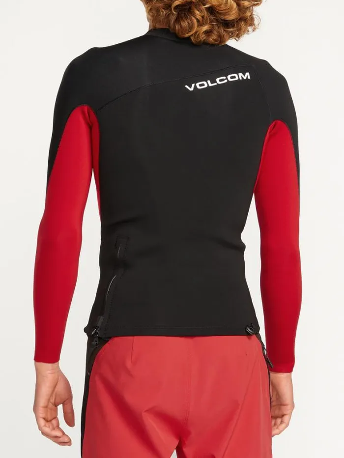 Mens Wetsuits Volcom Surf Vitals Jack Robinson 2MM UPF 50 Wetsuit Jacket 8211 Black