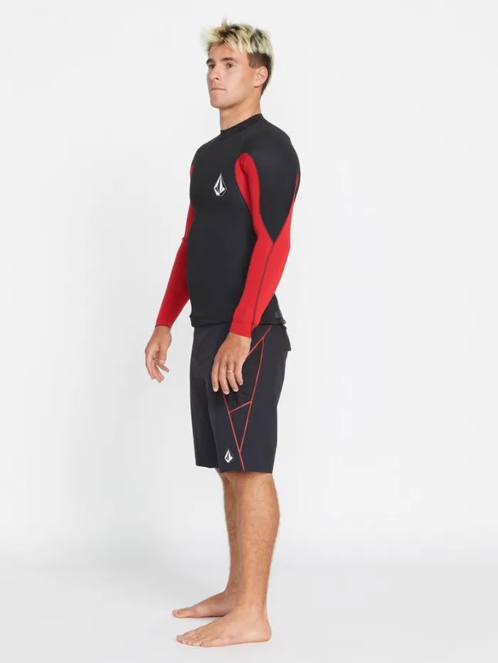 Mens Wetsuits Volcom Surf Vitals Jack Robinson 2MM UPF 50 Wetsuit Jacket 8211 Black