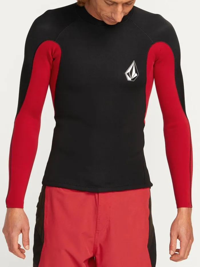 Mens Wetsuits Volcom Surf Vitals Jack Robinson 2MM UPF 50 Wetsuit Jacket 8211 Black