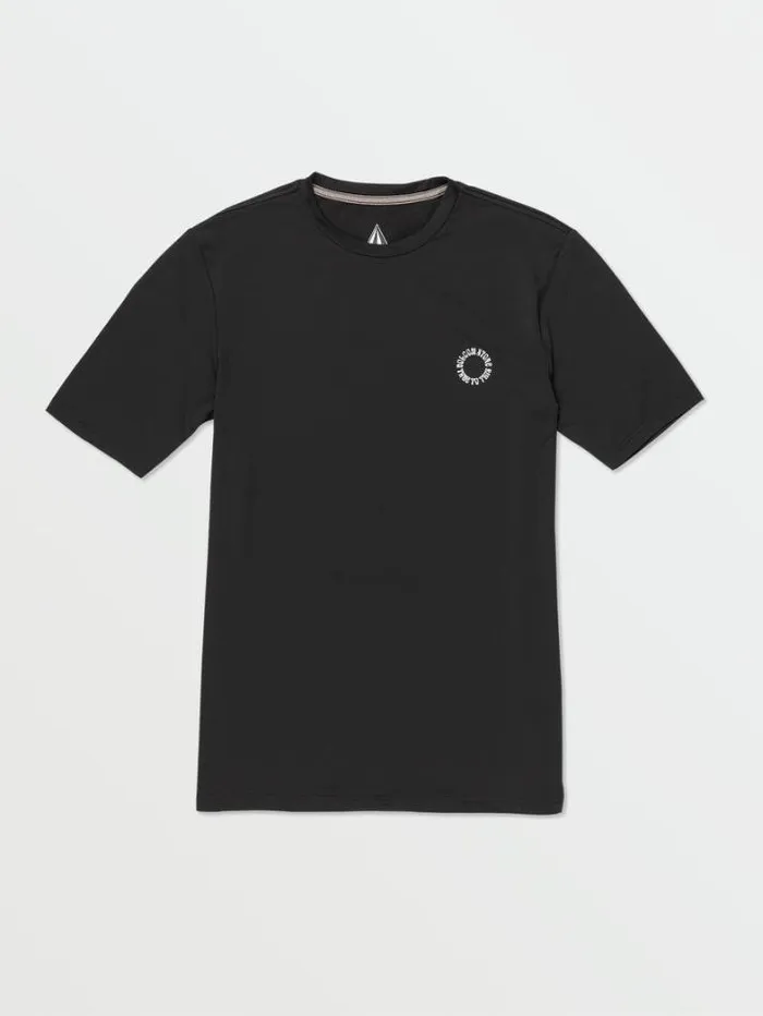 MensWomens Rashguards Volcom Faulter Short Sleeve Rashguard 8211 Black