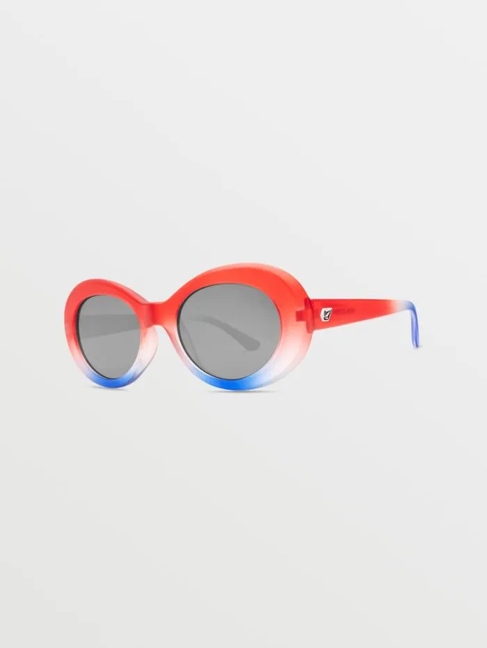 MensWomens Sunglasses Volcom Stoned Sunglasses 8211 Stars and StripesSilver Mirror