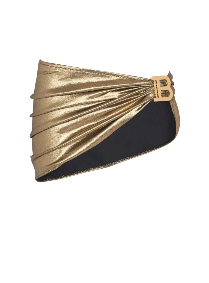 Metallic B Sarong Gold Women Balmain Swimwear