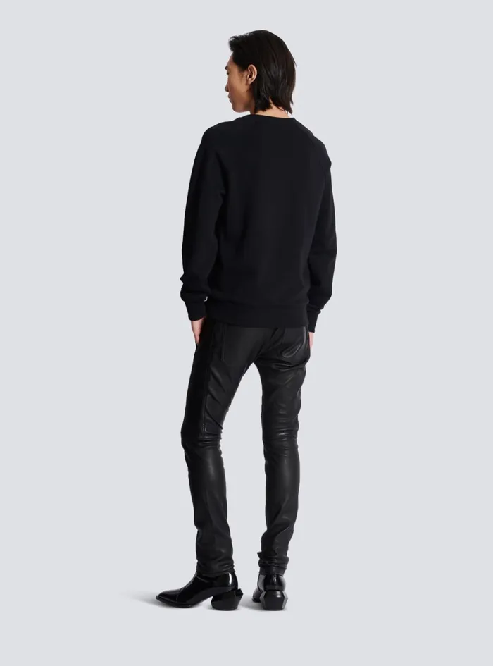 Metallic Flocked Sweatshirt Gold Men Balmain Sweatshirts