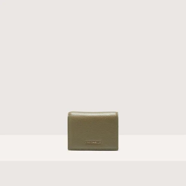Metallic Soft Laurel Green Women Coccinelle Wallets and Small Leather Goods