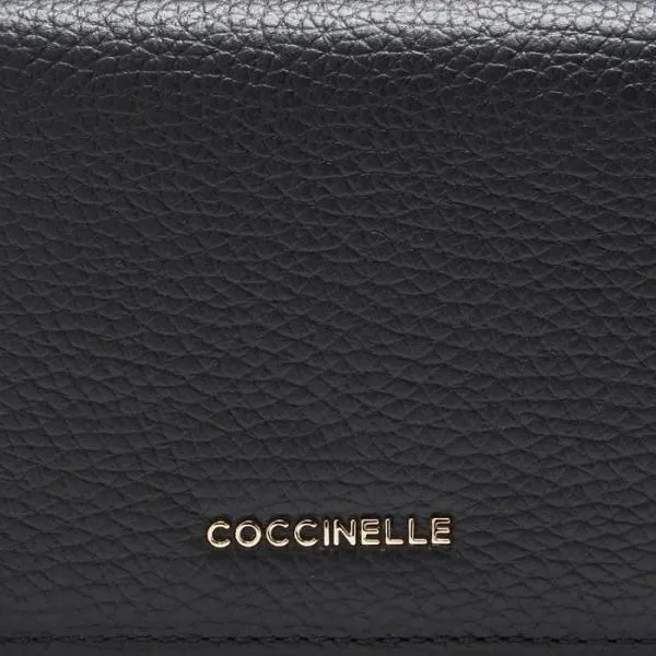 Metallic Soft Noir Women Coccinelle Wallets and Small Leather Goods Metallic Soft Noir Women Coccinelle Wallets and Small Leather Goods