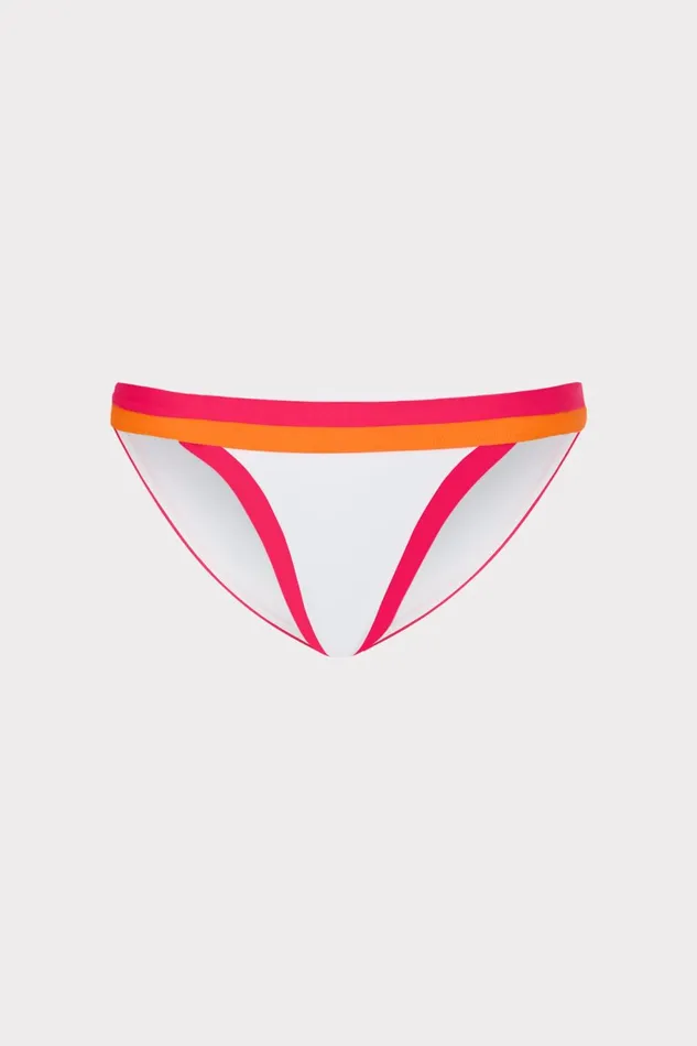 Milly Amalfi Color Block Bikini Bottom Pink Multi Women Swim and Coverups