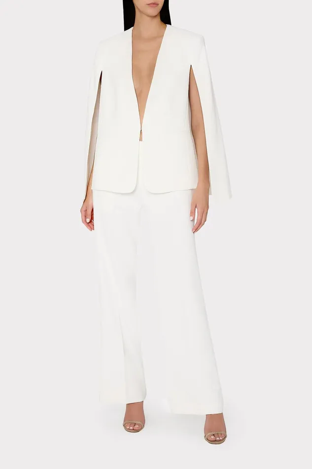 Milly Astrid Cape Blazer White Women Coats and Jackets Milly Astrid Cape Blazer White Women Coats and Jackets