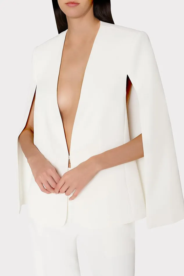 Milly Astrid Cape Blazer White Women Coats and Jackets Milly Astrid Cape Blazer White Women Coats and Jackets