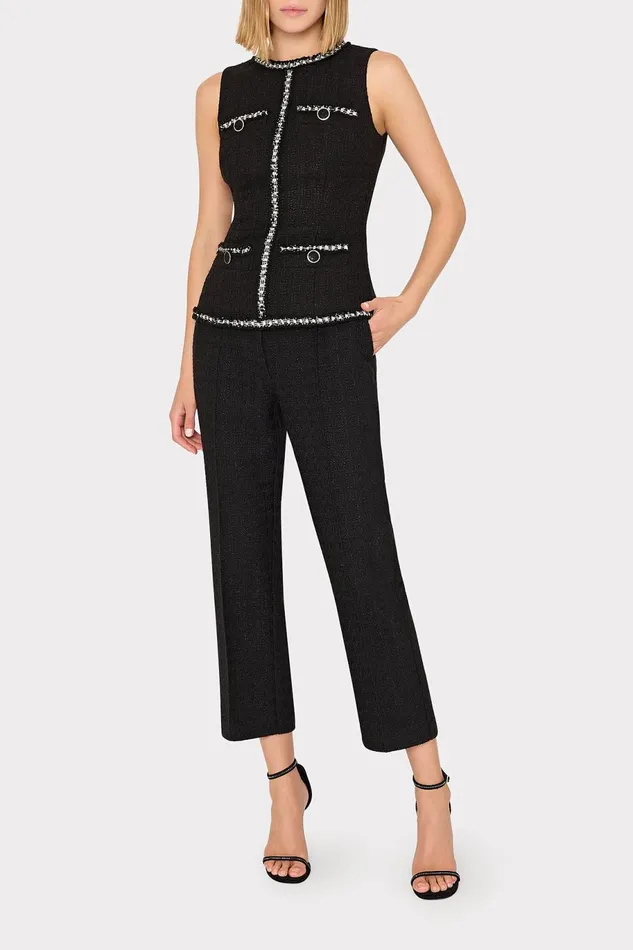 Milly Betsy Boucle Pant Black Women Pants Milly Betsy Boucle Pant Black Women Pants