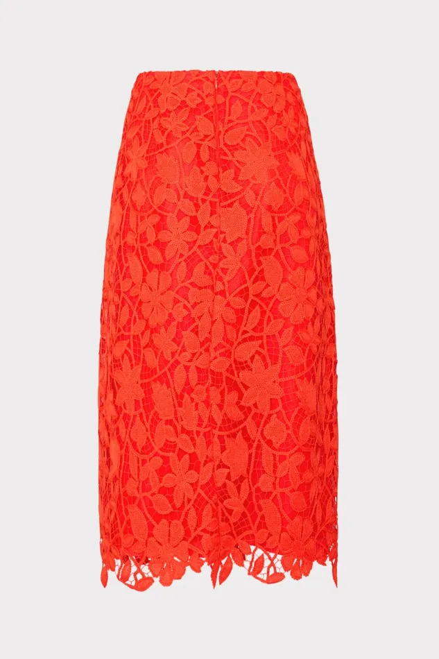 Milly Carreen Summer Floral Lace Skirt Coral Women Matching Sets Milly Carreen Summer Floral Lace Skirt Coral Women Matching Sets
