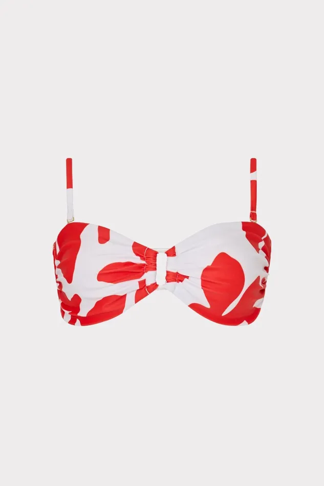 Milly Grand Foliage Bikini Top Redwhite Women Bikinis