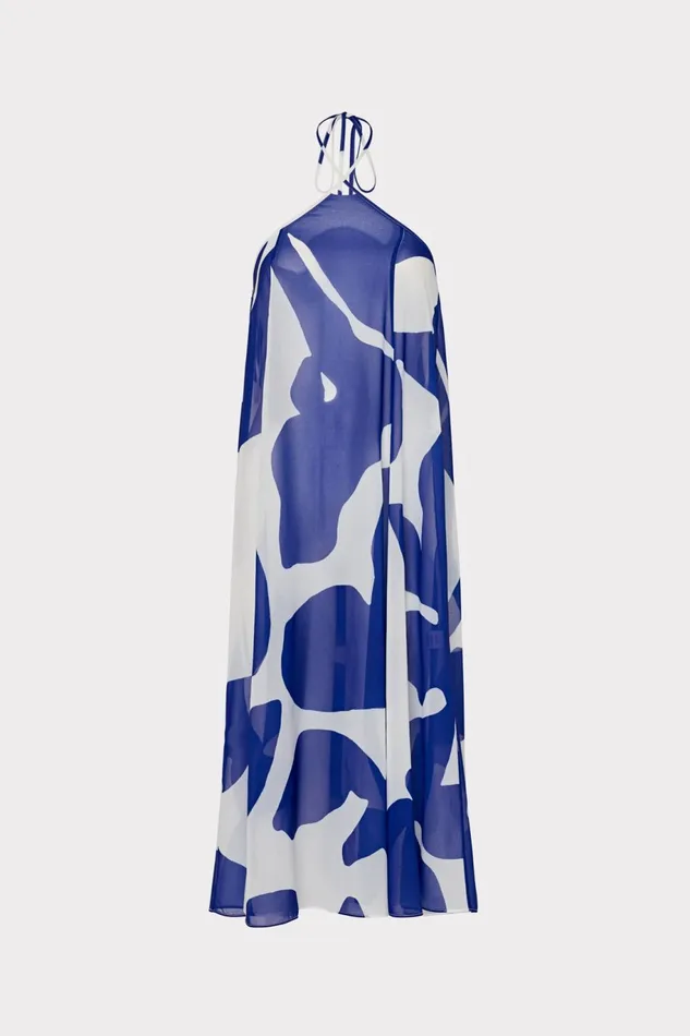 Milly Grand Foliage Convertible CoverUp Navywhite Women Swim and Coverups Milly Grand Foliage Convertible CoverUp Navywhite Women Swim and Coverups