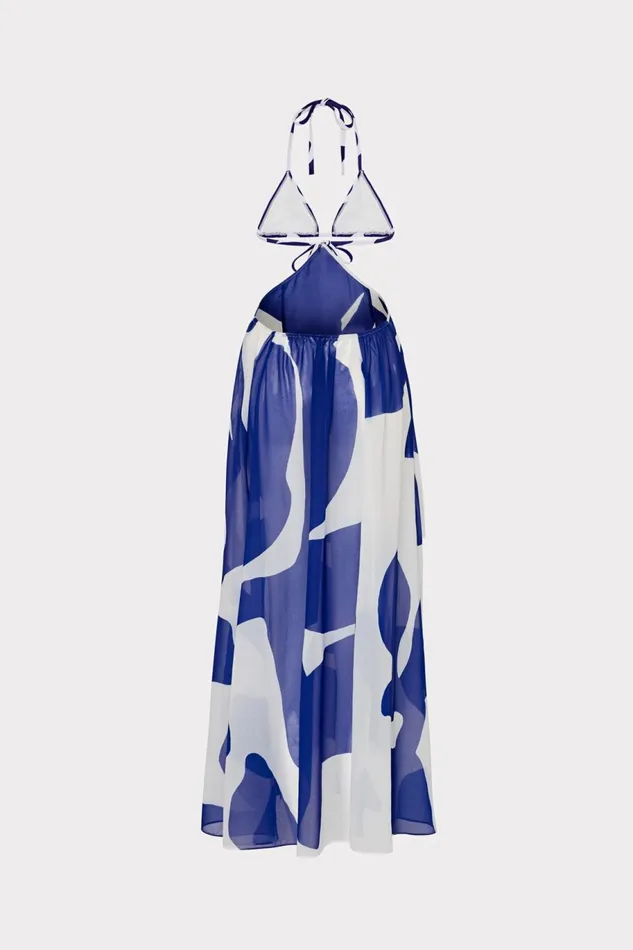 Milly Grand Foliage Convertible CoverUp Navywhite Women Swim and Coverups Milly Grand Foliage Convertible CoverUp Navywhite Women Swim and Coverups