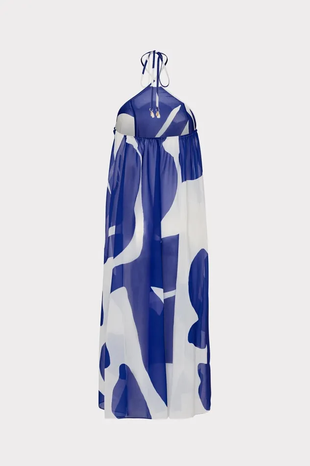 Milly Grand Foliage Convertible CoverUp Navywhite Women Swim and Coverups Milly Grand Foliage Convertible CoverUp Navywhite Women Swim and Coverups