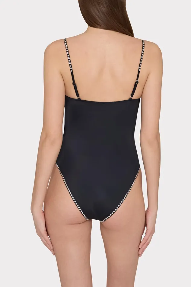 Milly Heat Set Embellishment Underwire One Piece Black Women One Piece Swimsuits Milly Heat Set Embellishment Underwire One Piece Black Women One Piece Swimsuits
