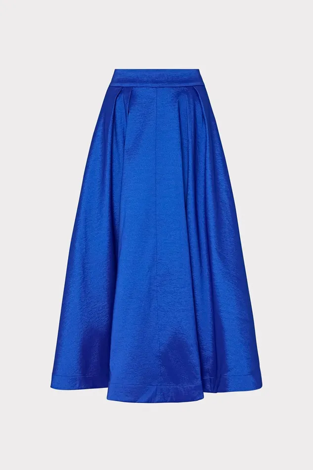 Milly Juliet Taffeta Midi Skirt Blue Women Matching Sets