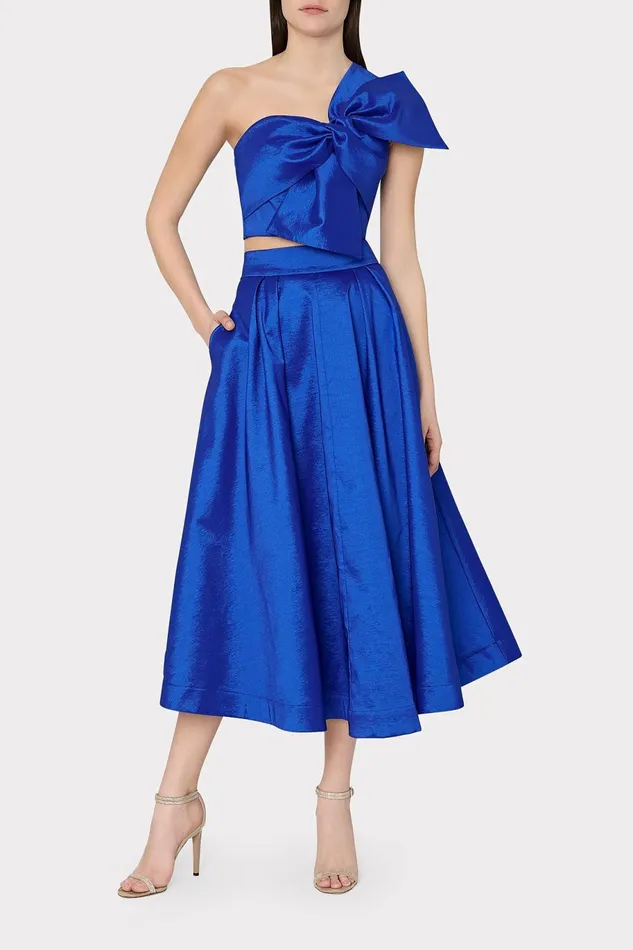 Milly Juliet Taffeta Midi Skirt Blue Women Matching Sets Milly Juliet Taffeta Midi Skirt Blue Women Matching Sets