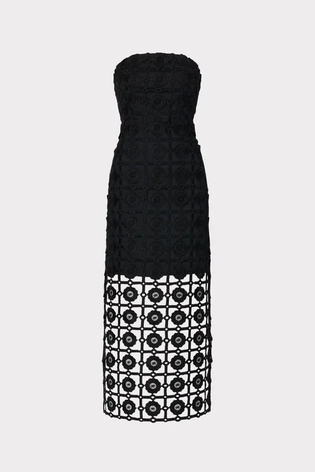 Milly Kait Tile Lace Dress Black Women Dresses