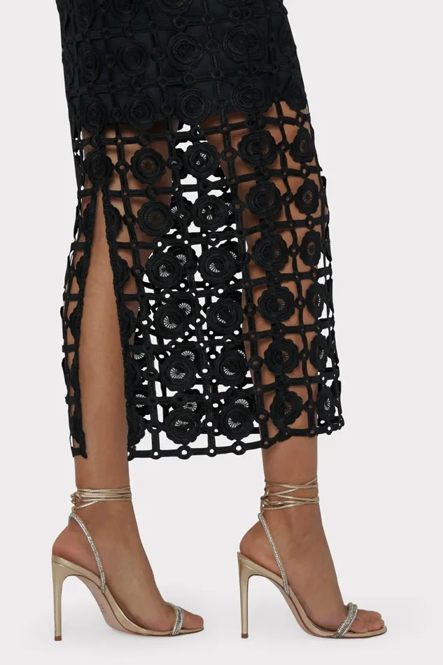 Milly Kait Tile Lace Dress Black Women Dresses